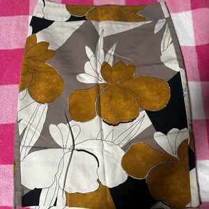 Ann Taylor Yellow Brown Pencil Skirt Casual Resort Wear